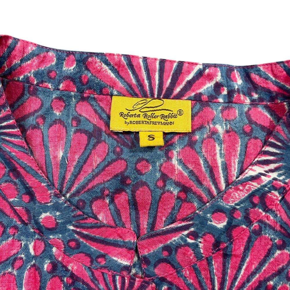 Robert Roller Rabbit Small Blouse Button Up 100% … - image 3